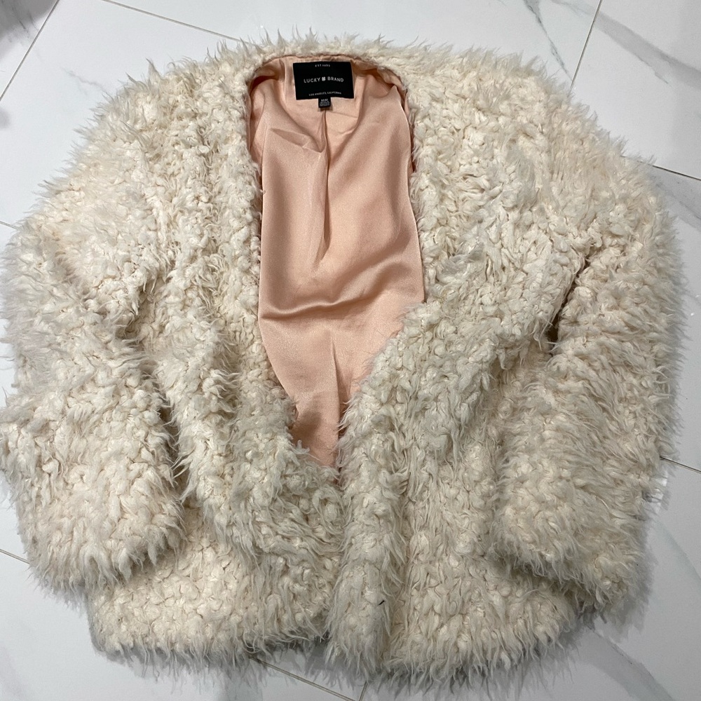 Lucky Brand Off-White Teddy Jacket